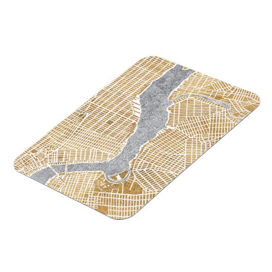 Gilded City Map von New York Magnet (Linke Seite)