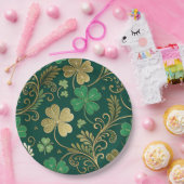 Gilded Clover Flourish Pappteller (Party)