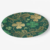 Gilded Clover Flourish Pappteller (Schrägansicht)