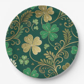 Gilded Clover Flourish Pappteller (Vorderseite)