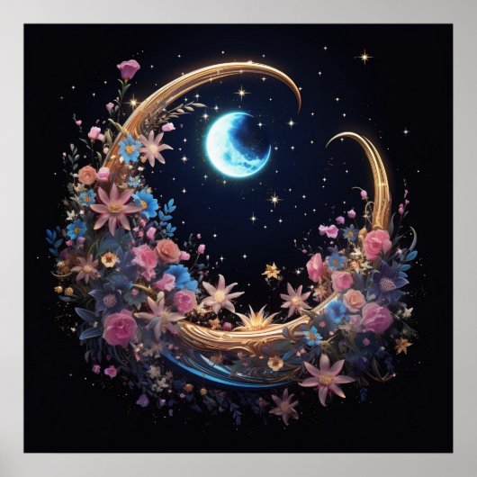 Gilded Crescent Bloom Poster (Vorne)