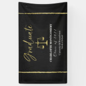 Gilded Dark Chalkboard Law School Graduation Party Banner (Vertikal)