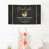 Gilded Dark Chalkboard Pharmacy School Abschluss Banner (Insitu)