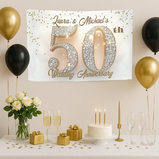 Gilded Diamond 50. Hochzeitstag Banner