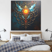 Gilded Dragon Heart Leinwanddruck (Insitu (Schlafzimmer))