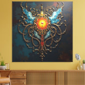 Gilded Dragon Heart Leinwanddruck (Insitu (Wohnzimmer))
