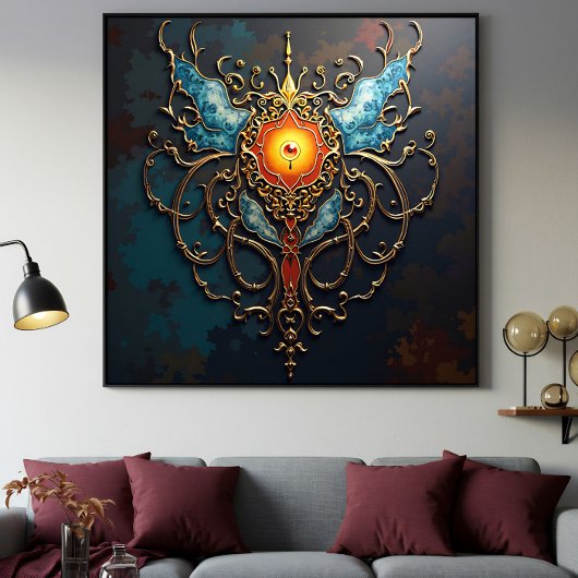 Gilded Dragon Heart Leinwanddruck