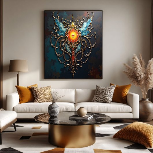 Gilded Dragon Heart Poster