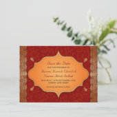 Gilded Edge Indian Frame Save the Date (Stehend Vorderseite)