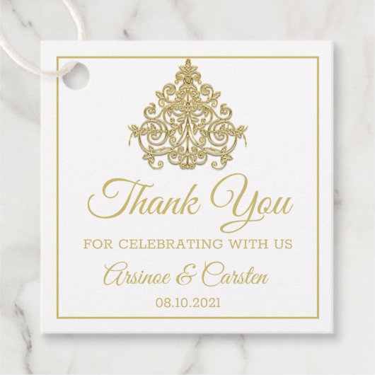 Gilded Elegance Favor Tags Geschenkanhänger (Vorderseite)