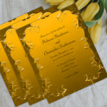 Gilded Elegance Golden Budget Hochzeit Einladung