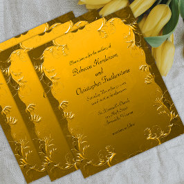 Gilded Elegance Golden Budget Hochzeit Einladung Flyer