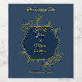 Gilded Elegance Hochzeitswein Weinetikett (Einzelnes Label)