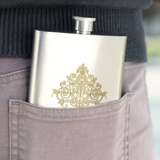 Gilded Elegance Mit Monogramm Classic Flask Flachmann (Beispiel)