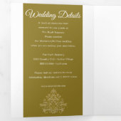 Gilded Elegance Wedding Dreifach Gefaltete Einladung (Innen Erste Seite)