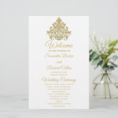 Gilded Elegance Wedding Program (Stehend Vorderseite)