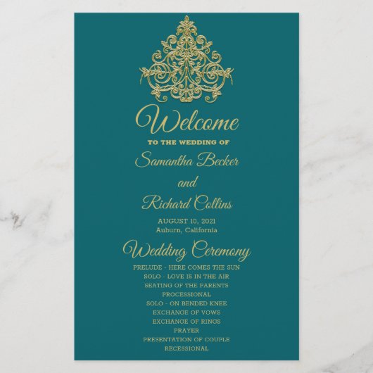 Gilded Elegance Wedding Program (Vorderseite)