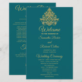 Gilded Elegance Wedding Program (Vorne/Hinten)