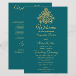 Gilded Elegance Wedding Program