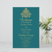 Gilded Elegance Wedding Program (Stehend Vorderseite)