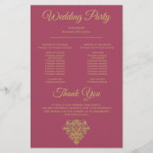 Gilded Elegance Wedding Program (Rückseite)