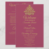 Gilded Elegance Wedding Program (Vorne/Hinten)