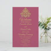 Gilded Elegance Wedding Program (Stehend Vorderseite)