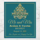 Gilded Elegance Weinkarte Weinetikett (Einzelnes Label)