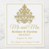 Gilded Elegance Weinkarte Weinetikett (Einzelnes Label)