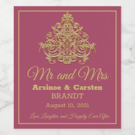 Gilded Elegance Weinkarte Weinetikett