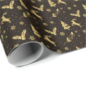 Gilded Elegante: Goldenes Weihnachtsfest Geschenkpapier (Rolleneckpunkt)