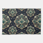 Gilded Emerald Mandala Geschirrtuch (Horizontal)