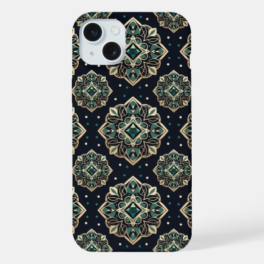 Gilded Emerald Mandala iPhone Hülle (Rückseite)