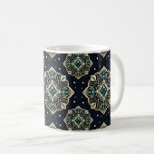 Gilded Emerald Mandala Kaffeetasse (VorderseiteRechts)