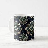 Gilded Emerald Mandala Kaffeetasse (Vorderseite Links)