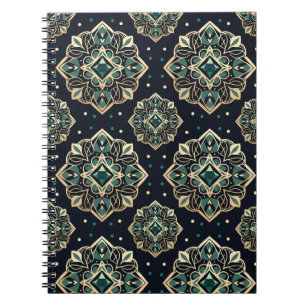 Gilded Emerald Mandala Notizblock