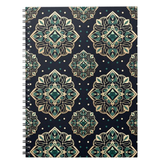 Gilded Emerald Mandala Notizblock (Vorderseite)