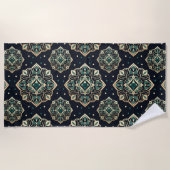 Gilded Emerald Mandala Strandtuch (Vorderseite)