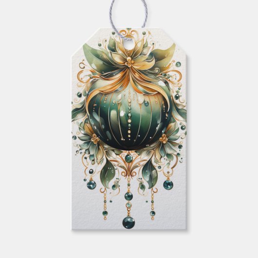 Gilded Emeralds: Green und Gold Symphony Geschenkanhänger (Vorderseite)