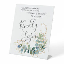 Gilded Eucalyptus Sign Wedding Guest Book