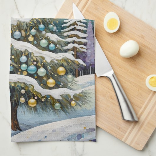 Gilded Evergreen Geschirrtuch (Viertel Falte)