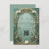 Gilded Fairytale Art Nouveau Wedding Begleitkarte (Vorne/Hinten)