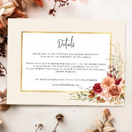 Gilded Fall Terracotta Floral Begleitkarte