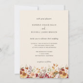 Gilded Fall Terracotta Floral Einladung (Vorderseite)