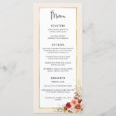 Gilded Fall Terracotta Floral Menükarte (Vorderseite)