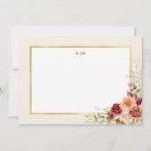 Gilded Fall Terracotta Floral Mitteilungskarte (Vorderseite)