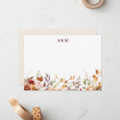 Gilded Fall Terracotta Floral Mitteilungskarte (Vorderseite/Rückseite Beispiel)