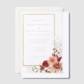 Gilded Fall Terracotta Floral Pergament Einladungen (Versetzt)