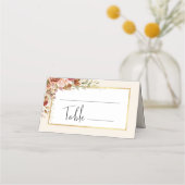 Gilded Fall Terracotta Floral Platzkarte (Rückseite)
