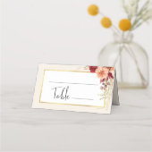 Gilded Fall Terracotta Floral Platzkarte (Vorderseite)